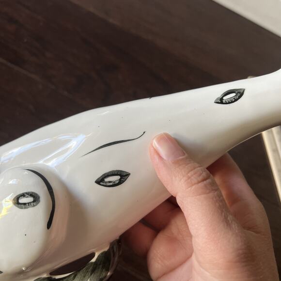 Vtg Lefton (possible) MCM Siamese Cat Figurine Long Necked Floral Ceramic Japan - Picture 8 of 8